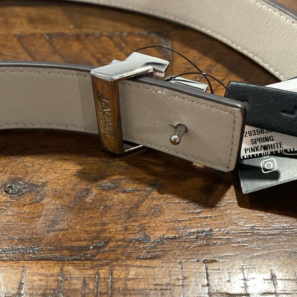 New Lauren Ralph Lauren reversible pink white belt - Picture 5 of 7